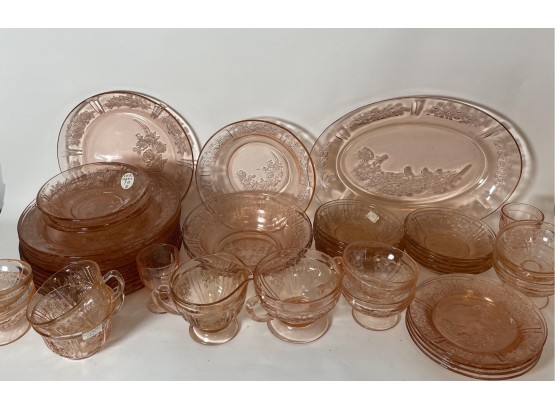 Large Grouping Of Pink Depression Glass
