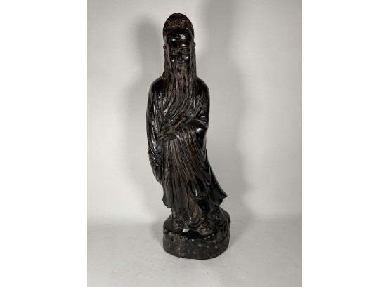 A Large Midcentury Modern Sculpture Of A Chinese Wise Man By Austin Productions