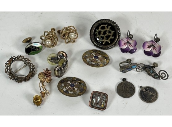Vintage Silver And Better Costume Jewelry Lot. Includes Antique Silver Coins