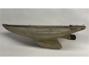 Antique Beautiful And Large Wood Pond Boat