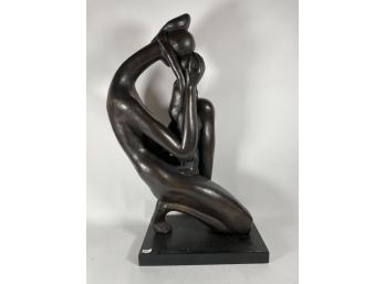 A Large Midcentury Modern Sculpture Of A Woman And Child