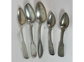 5 Coin Silver Spoons 190 Grams