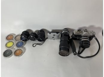Vintage Camera And Lens Lot