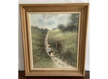Oil Painting Of  Country Path Signed Jack Lehman