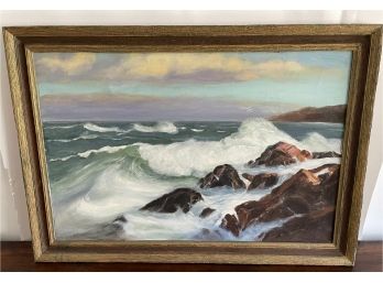 Well Executed Unsigned Seascape Painting On Canvas