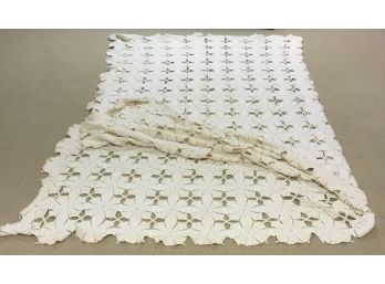 Beautiful Antique Hand Crocheted Coverlet
