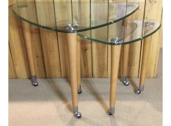 Mid Century Modern Style Stack & Glass Tables