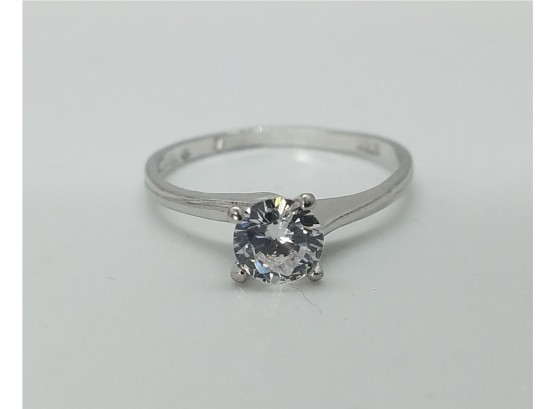 Vintage 6 1/2 Sterling Silver With A Large Sparkling CZ