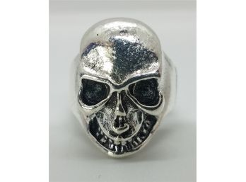 Awesome Size 10 Impressive Silver Tone Skull Ring