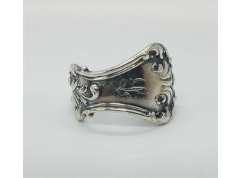 Beautiful Sterling Silver Size 6 Antique Spoon Ring ~ Mopnogramed With An 'L'