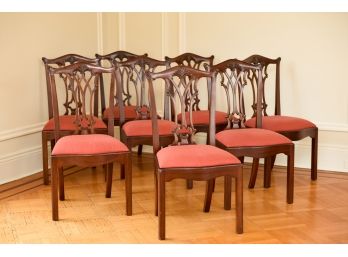 Set Of Eight Maitland-Smith Dining Room Connecticut Polished Mahogany Side Chairs