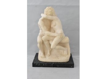 A. Santini Sculpture The Kiss Nude Rodan Marble