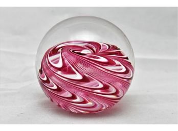 Vitrux Pink Swirl Paperweight