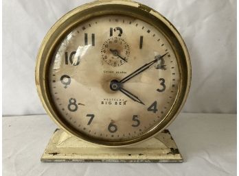 Vintage Travel Chime Alarm Clock Westclox BIG BEN