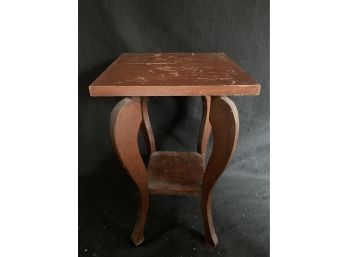 Square Top Side Table With Curved Legs