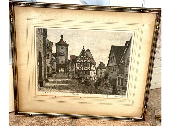 Rothenberg Hand Colored Geissendorfer Etching