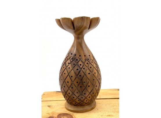 Pineapple Carved Wood Stand