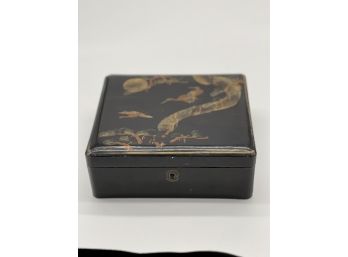 Asian Painted Lacquer Box With Bowls