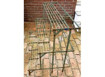 Vintage Green Wrought Iron With 3 Shelves