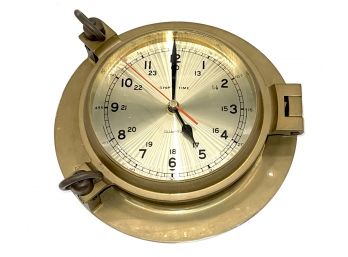 Ship's Time Heavy Nautical Porthole Brass Clock
