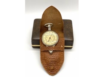 Map Measuring Pocket Compass With Leather Case