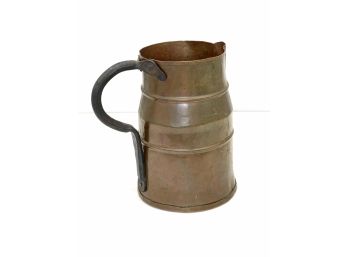 Vintage Copper And Brass Tankard Style Pitcher