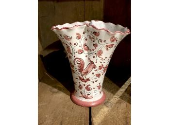 Italy Ceramics Pink Rooster 7.25'