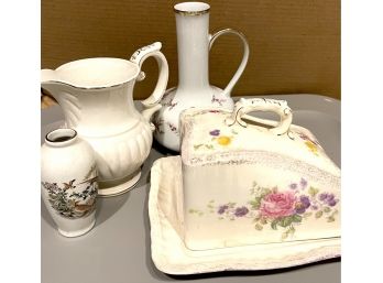 Grouping Of Vintage Floral Porcelain