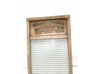 Vintage Wood And Glass National Washboard