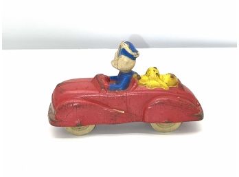1950's Rubber Roadster Toy Car Donal Duck Cruising