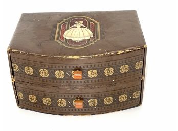 Vintage Leather Covered Jewelry Box