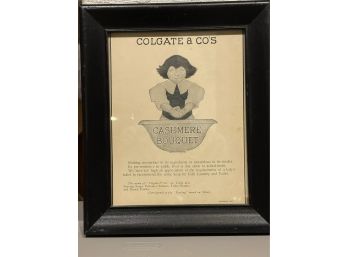 Framed Advertising Colgate & CO Soap 'Cashmere Bouquet'