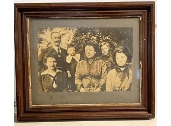 Large Late 19th C Black And White Family Portrait
