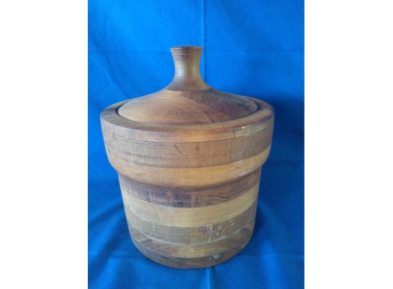 Vintage Baribocraft Lidded Wood Ice Bucket - Canada
