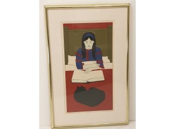 Silkscreen By Will Barnet Child Reading Numbered By Artist Pencil Signed Original Art Screen Print Serigraph