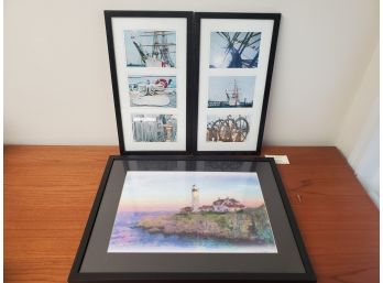 Framed & Matted Local Nautical Scene Color Photographs By Local Area Photographer & Artist