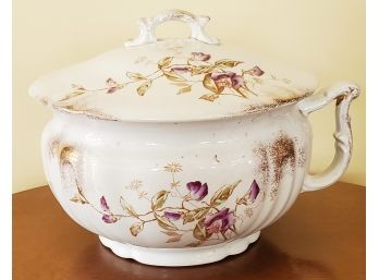 Large Antique Wood & Son Ironstone Chamber Pot With Lid