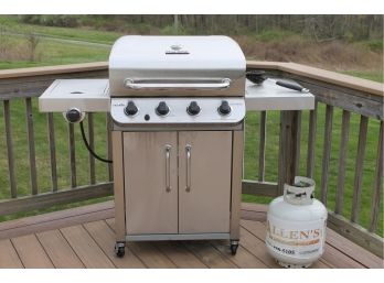 Char Broil Performance Outdoor Gas Grill - Model 463342118 With Side Burner & Full Extra Tank