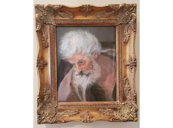 Beautiful Ornately Framed Apostle Pastel By Local Area Artist