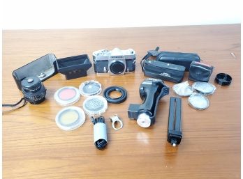 Vintage Konica Autoreflex T 35mm Film Camera, Lenses, Filters And More