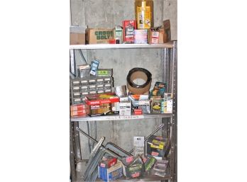 Three Shelf Lot Of Nuts, Bolts, Screws And Lots More