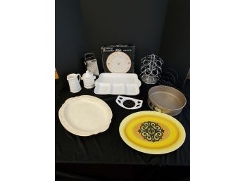 Mixed Lot Kitchen & Dining - Pans, Plates, Gadgets, Platters And More Including Pfalzgraff & Oneida Deluxe