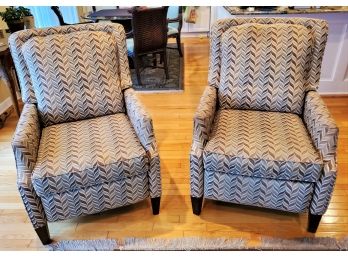 Lovely Pair Of Bassett Living Room Reclining Chairs - Style 1951-
