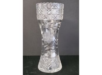 Beautiful Vintage Heavy 12' Cut Crystal Flower Vase
