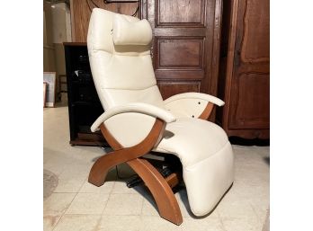 A Zero Gravity Reclining Chair In White Leather By Andrew Le Blanc Company