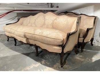 A Matching Pair Of Early 20th Century Down Stuffed Sofas In French Provincial Style