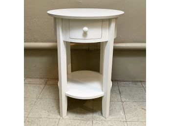 A White Painted Wood End Table Or Nightstand