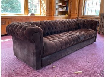 A Vintage Suede Chesterfield Sofa (AS IS)