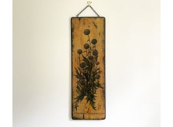 A Hand Painted Botanical Subject On Board