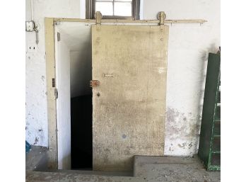 An Industrial Metal Factory Door